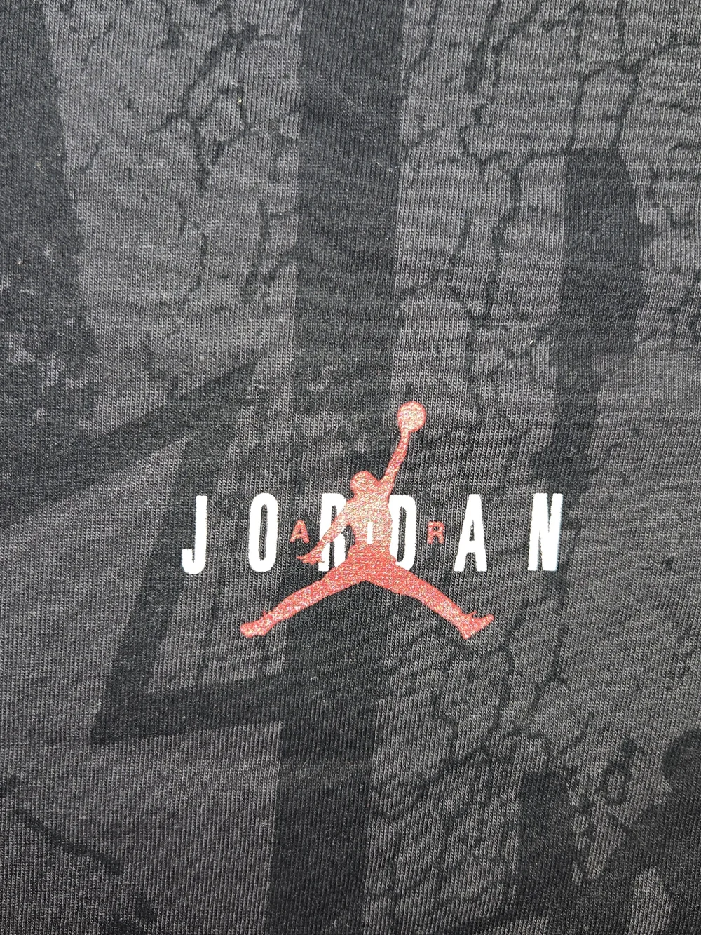 Jordan Black Graphic Short Sleeve Tee with Subtle Red Jumpman